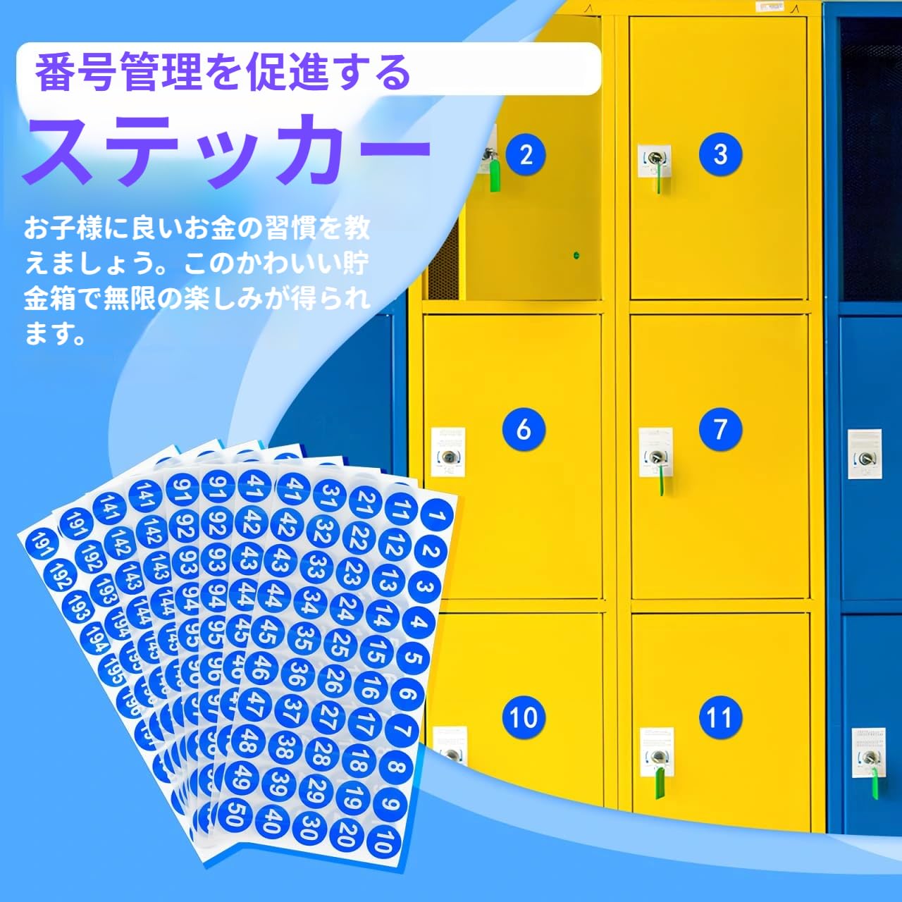 Amazon.co.jp: SEWACC 番号シール 数字シール 防水 1-200番号 数字